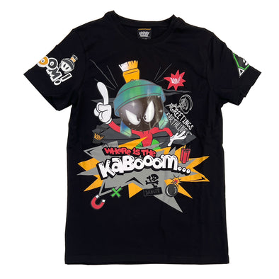 Loony Tunes Marvin The Martian Transfer Gel Patch Tee (Black)
