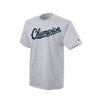 Champion Men's Jersey Tee, Baseball Script Logo (Grey) - Fashion Landmarks