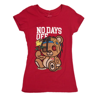 3Forty No Days Off Woman Graphic Tee (Red)