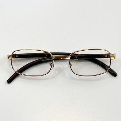 Upstreamers Gold Frame Clear Lens Glasses (Square)